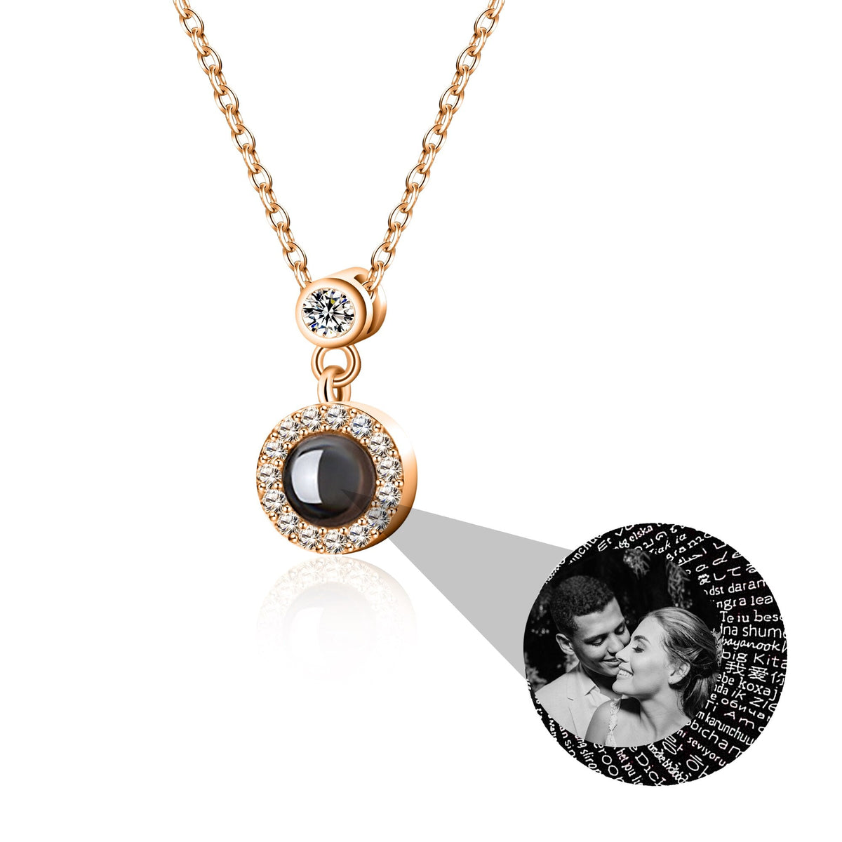 Customizable Photo Projection Necklace Couple Girlfriend Couple Jewelry - MERGE.DAY.1.FREESTYLE