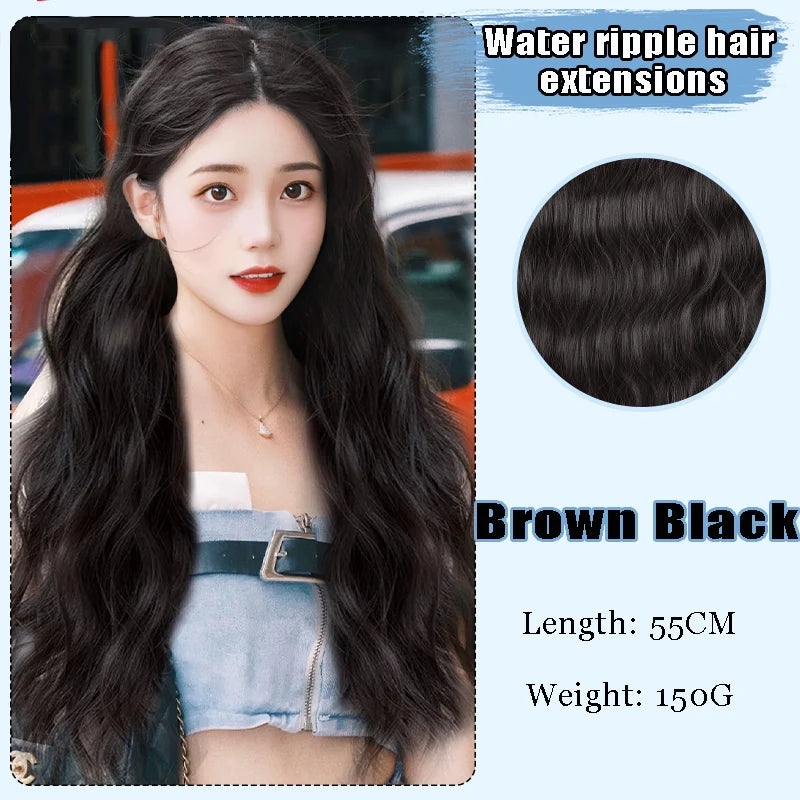 AOSI Part Synthetic Clip In Hair Extension Long Thick Curly Natural Blonde Flase Hair Hairpieces For Women Heat Resistant - MERGE.DAY.1.FREESTYLE