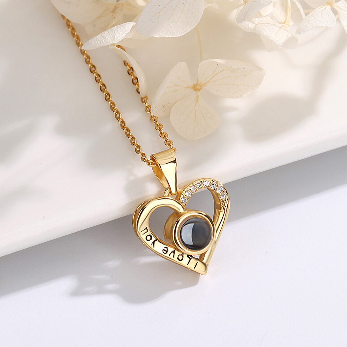 Love projection necklace with customizable photos Pendant Necklace - MERGE.DAY.1.FREESTYLE