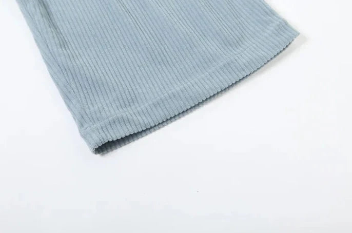 Basic Pocket High Waist Trousers Corduroy Streetwear Long Bottoms - MERGE.DAY.1.FREESTYLE
