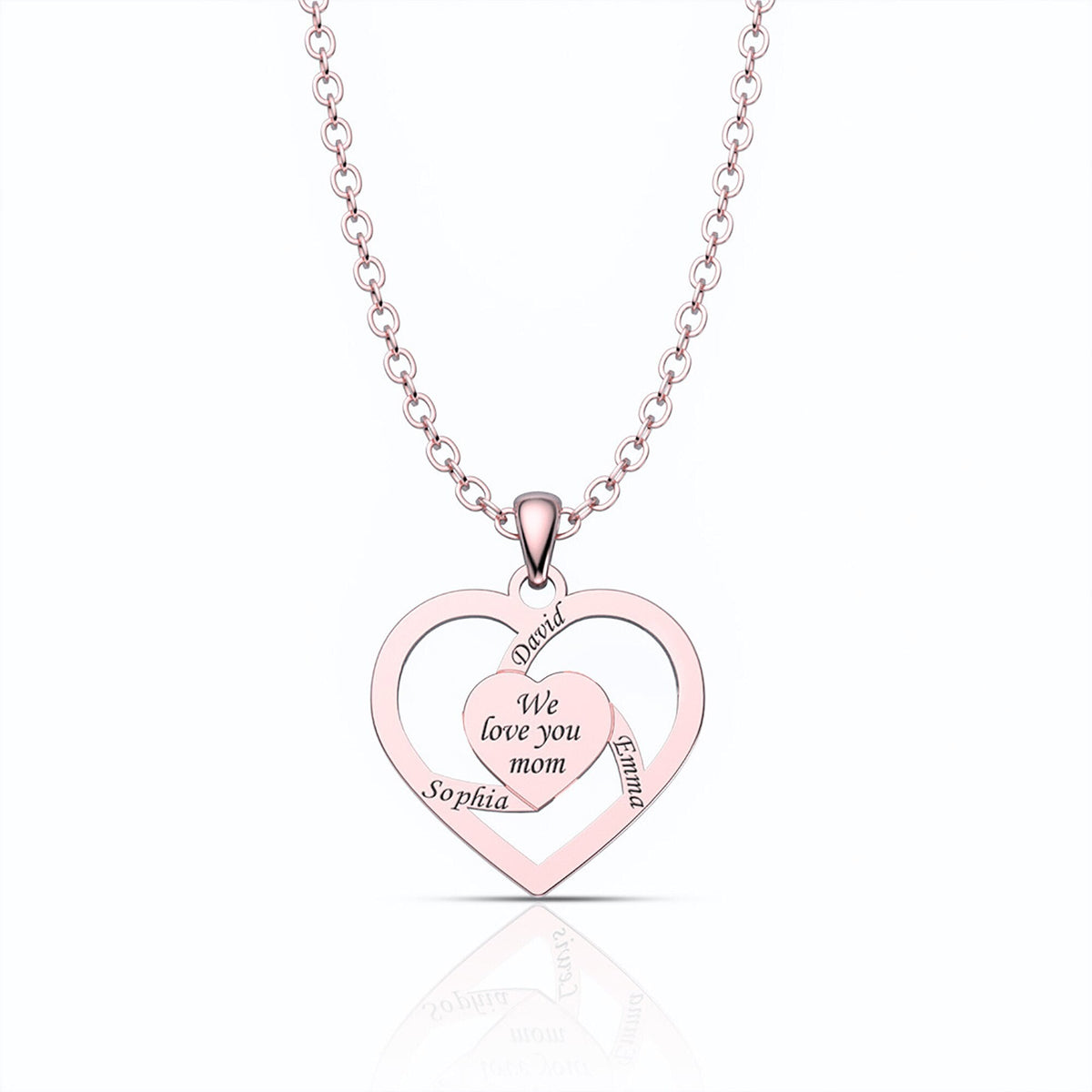 Personalized Mother Name Necklace With Text Custom Heart Pendant Necklace - MERGE.DAY.1.FREESTYLE