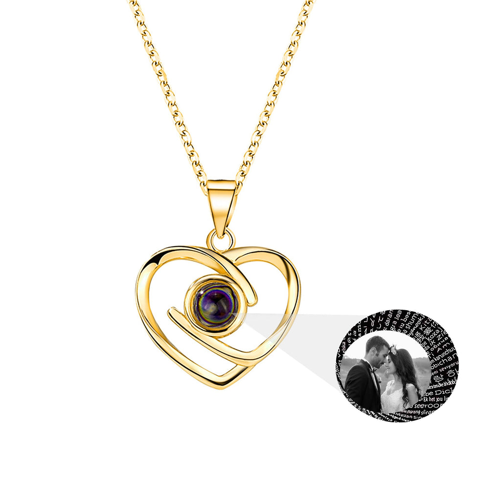Customizable Photo Ladies Personality Heart Necklace With Silver Material Valentine's Day Christmas Gift With Romantic Gift - MERGE.DAY.1.FREESTYLE