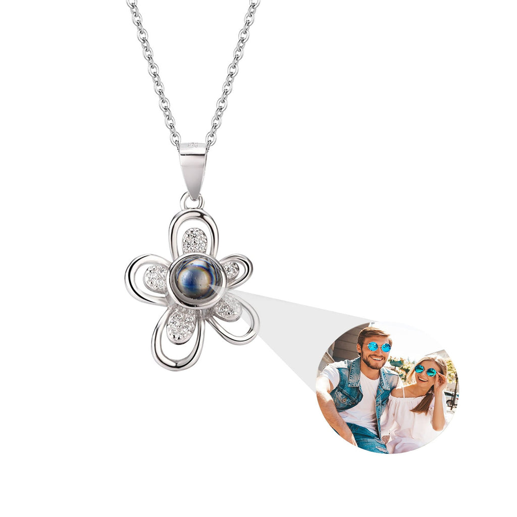 Flowers that can be customized for photos Projection Necklace Pendant Jewelry - MERGE.DAY.1.FREESTYLE