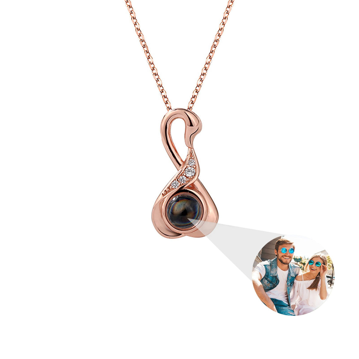Love Swan with Customized Photos Projection Necklace Pendant Jewelry - MERGE.DAY.1.FREESTYLE