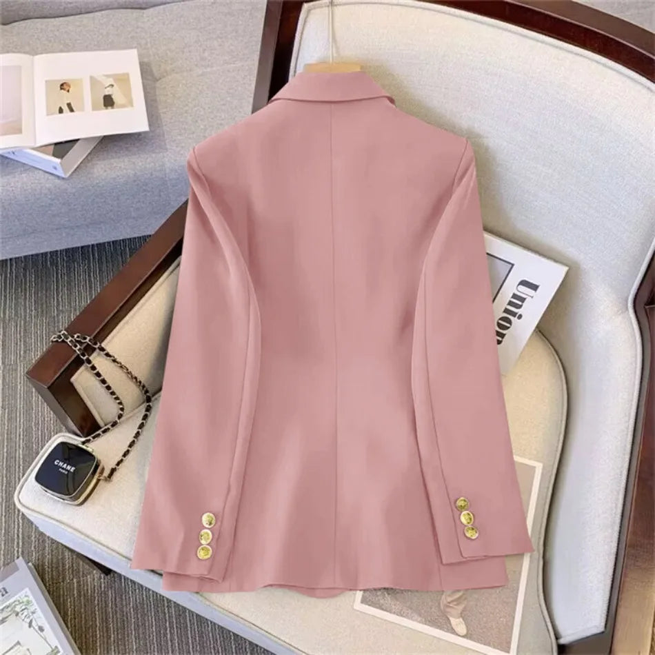 Jackets Blazer Woman Spring Autumn Solid Color Long Sleeve Tailored Collar - MERGE.DAY.1.FREESTYLE