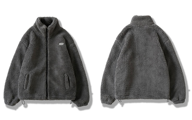 Hip Hop Winter Fleece Fluffy Jacket Streetwear - MERGE.DAY.1.FREESTYLE
