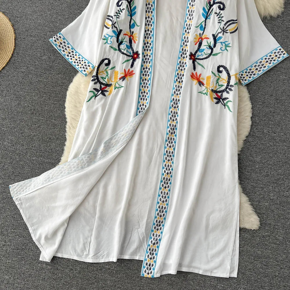 Retro Embroidery Sun Protection Shirt Chiffon Long Streetwear - MERGE.DAY.1.FREESTYLE