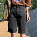 Jeans Shorts Summer High Waist Pockets Female Wide Leg Denim Shorts - MERGE.DAY.1.FREESTYLE