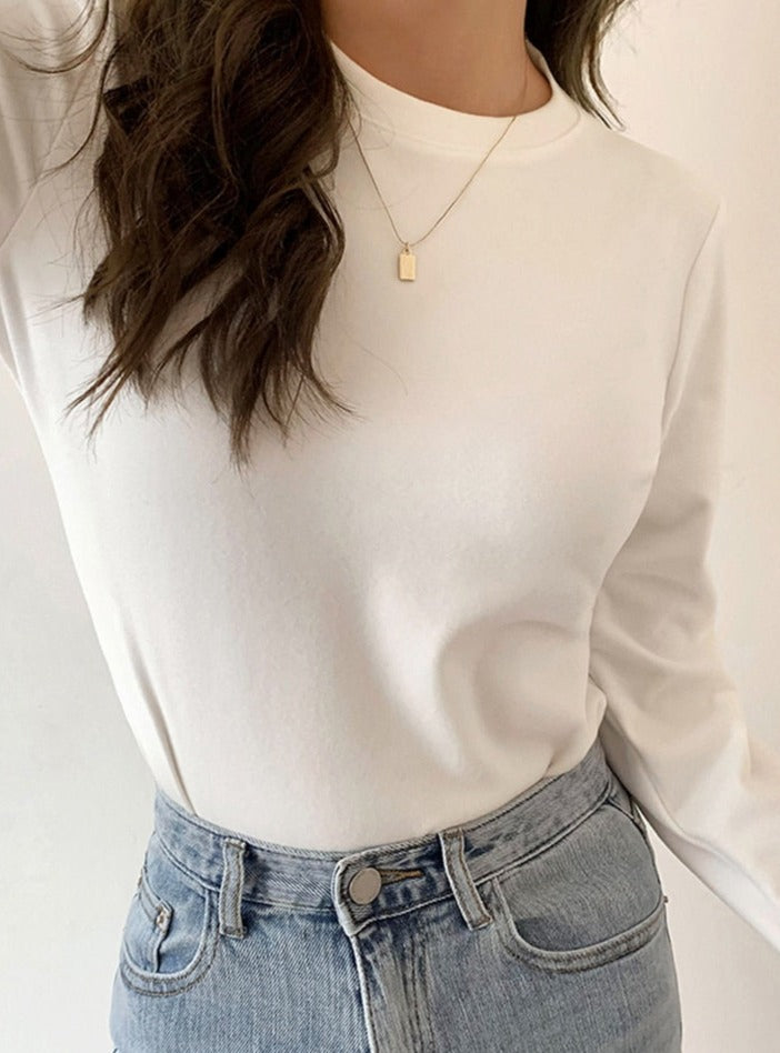 Slim Fit Autumn Winter Bottoming Pullovers Shirt Female Casual Basic Tops Goth - MERGE.DAY.1.FREESTYLE