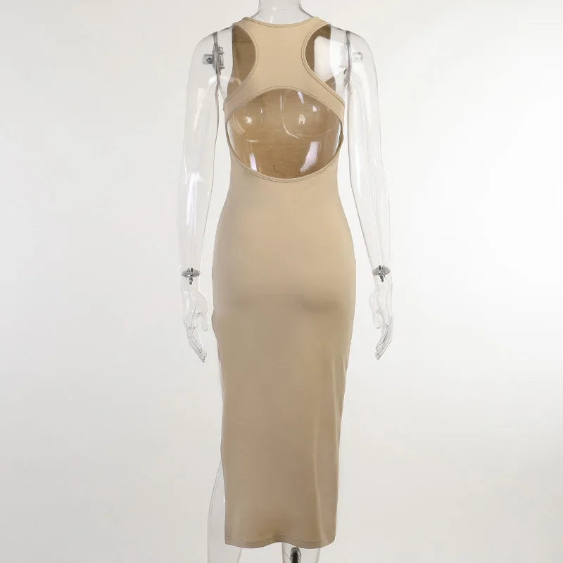 Y2K solid Sexy slit Club Party Night Wrap Bodycon Dress - MERGE.DAY.1.FREESTYLE
