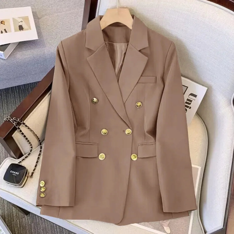 Jackets Blazer Woman Spring Autumn Solid Color Long Sleeve Tailored Collar - MERGE.DAY.1.FREESTYLE