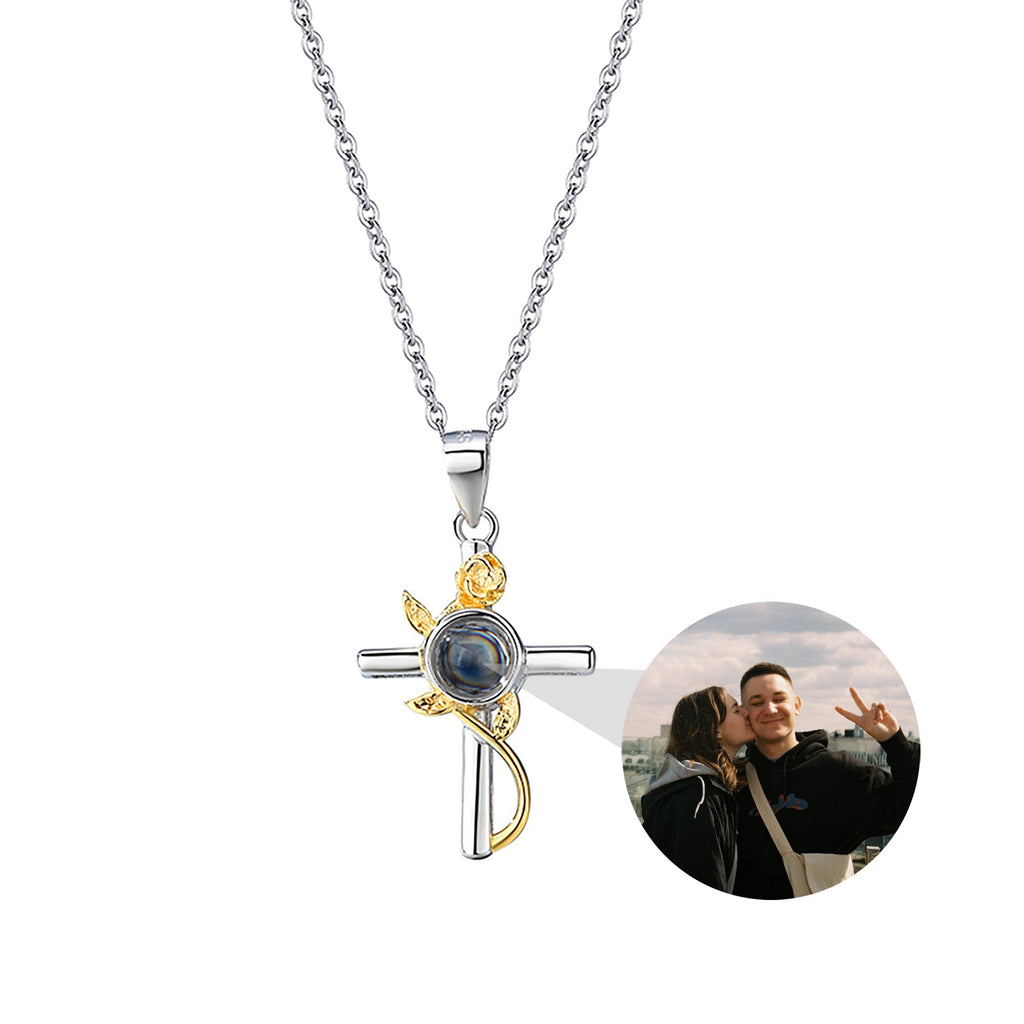 Customizable Photo Cross Projection Necklace Pendant Jewelry - MERGE.DAY.1.FREESTYLE