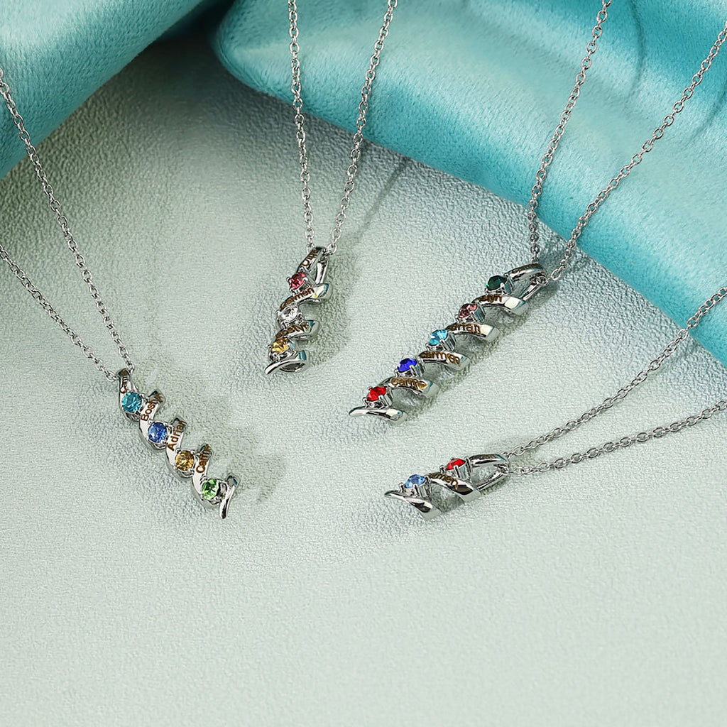 Customizable Birthstone Pendant Necklace For Women Choker Mom Birthday Jewelry - MERGE.DAY.1.FREESTYLE