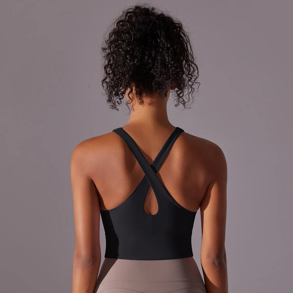 Nylon Sexy Women's Sports Bra Top Women Tight Elastic Gym Sport Yoga Bras - MERGE.DAY.1.FREESTYLE