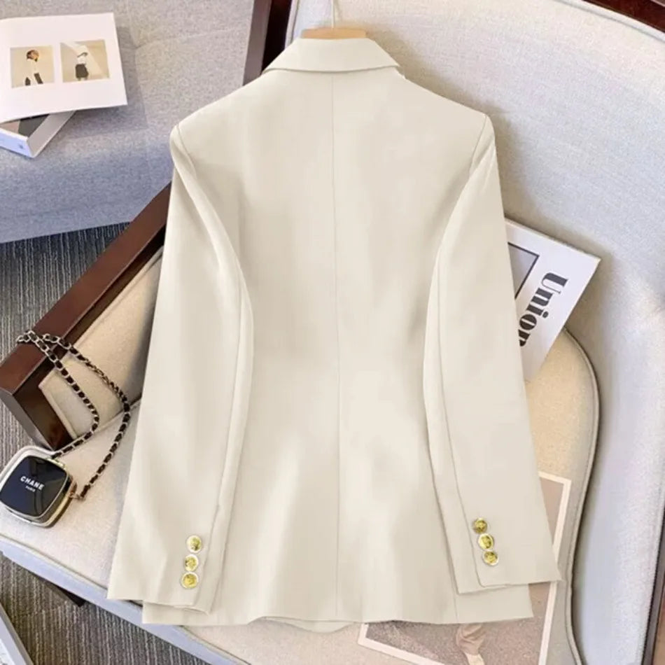 Jackets Blazer Woman Spring Autumn Solid Color Long Sleeve Tailored Collar - MERGE.DAY.1.FREESTYLE