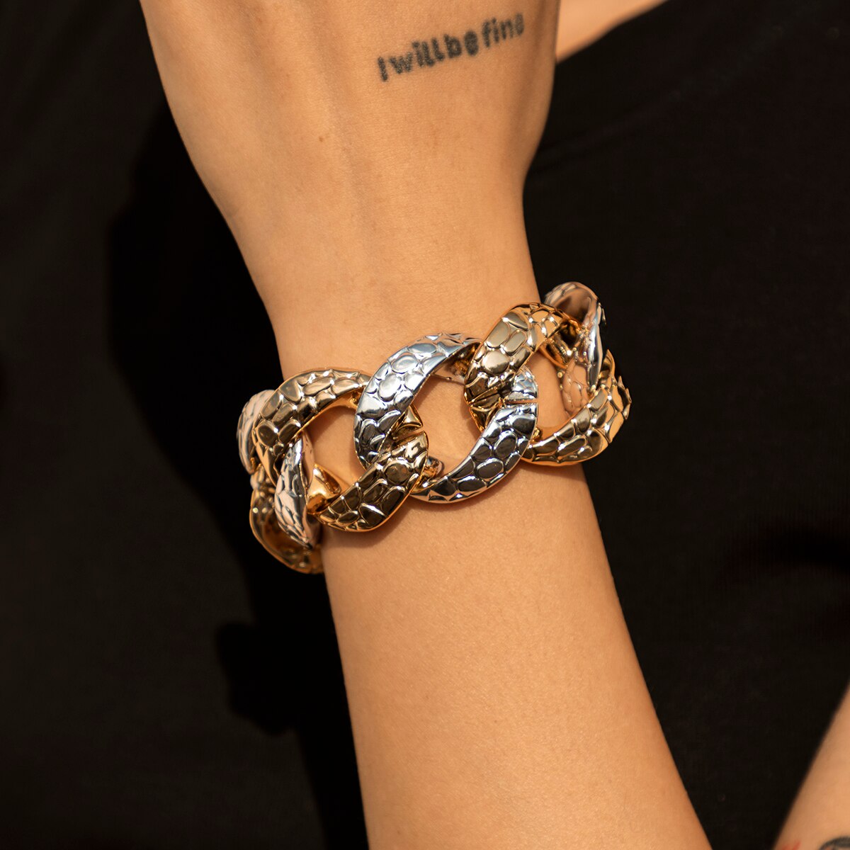 Hip Hop Thick Link Chain Bracelet Women's CCB Material - MERGE.DAY.1.FREESTYLE
