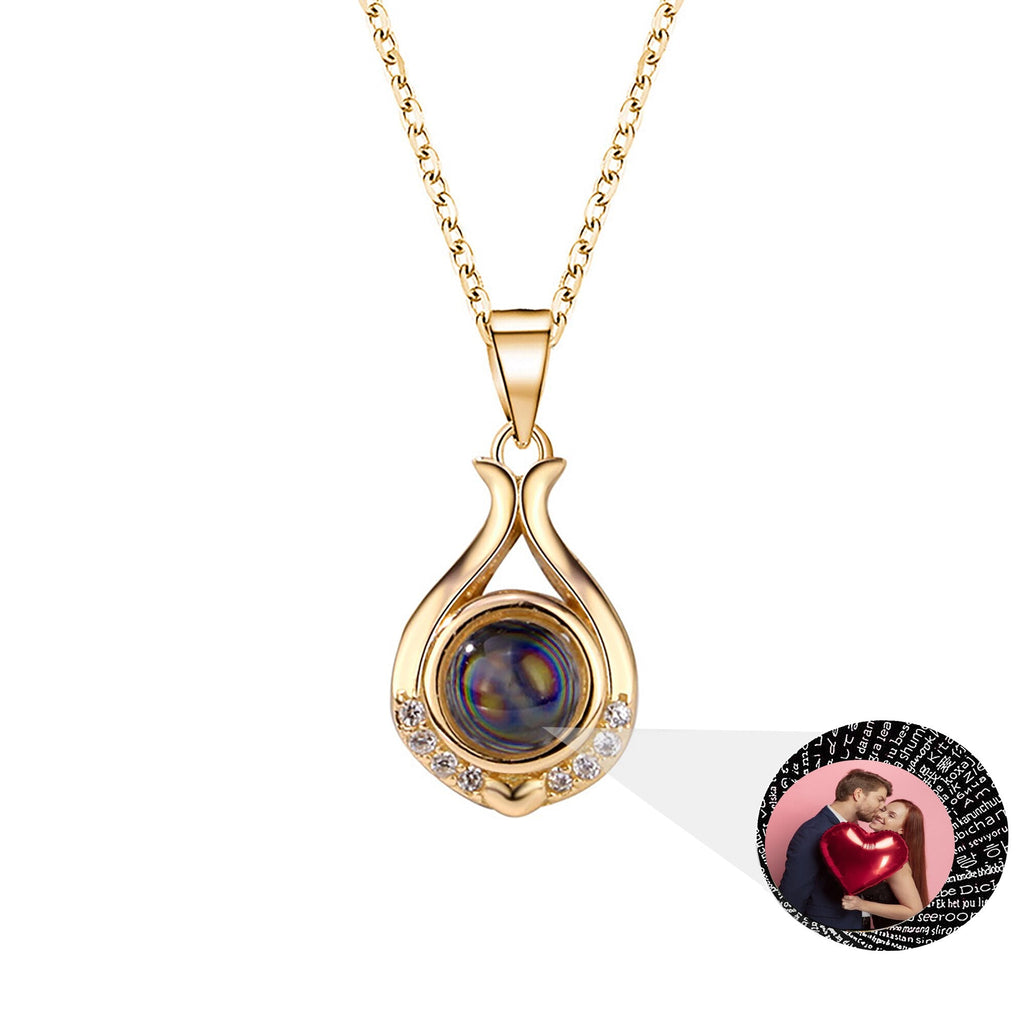 Valentine's Day Gift Photo Custom Simple flower Shaped Projection Necklace - MERGE.DAY.1.FREESTYLE