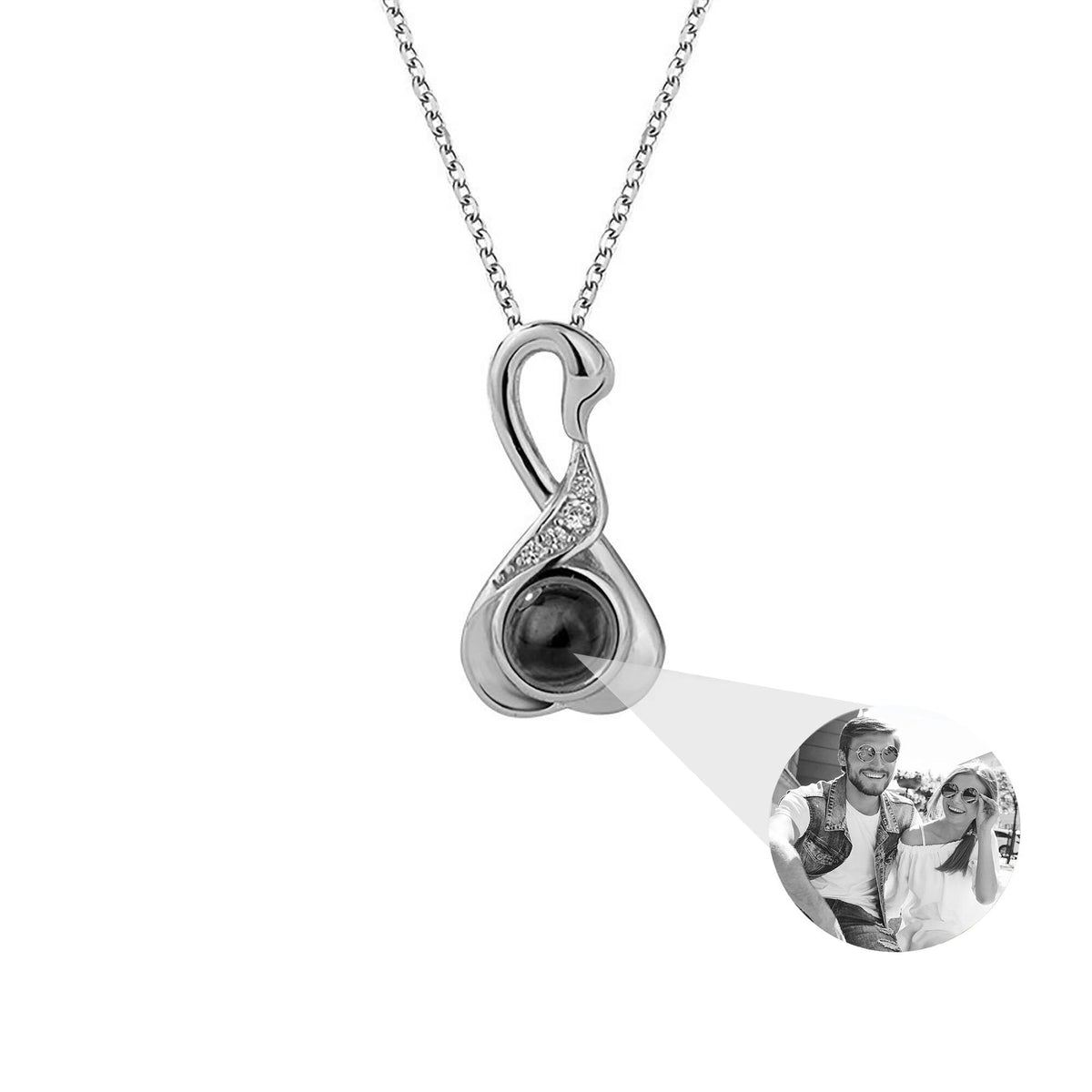 Love Swan with Customized Photos Projection Necklace Pendant Jewelry - MERGE.DAY.1.FREESTYLE