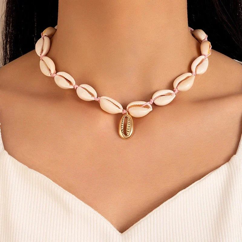 Fashion Rope Chain Natural Shell Choker Necklace - MERGE.DAY.1.FREESTYLE