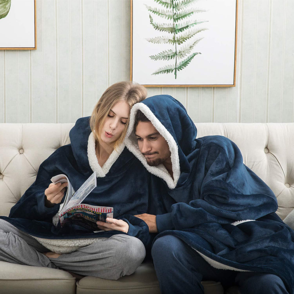 Sudadera con capucha extragrande de invierno para mujer, manta con capucha de forro polar de franela