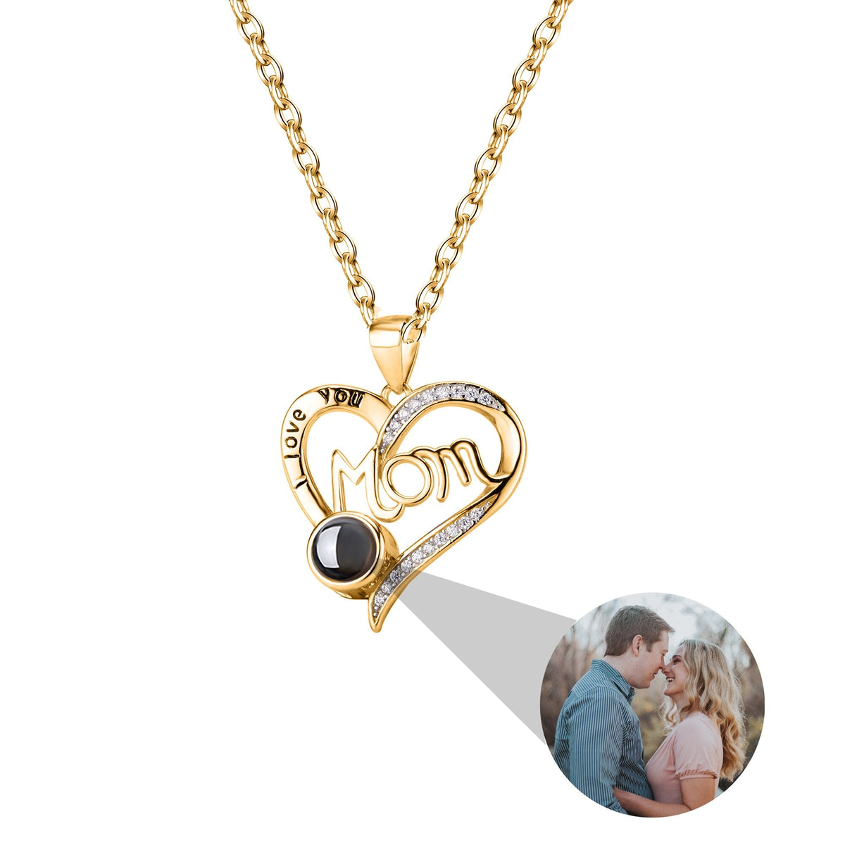 Love projection necklace with customizable photos Pendant Memorial Gift Anniversary gift - MERGE.DAY.1.FREESTYLE