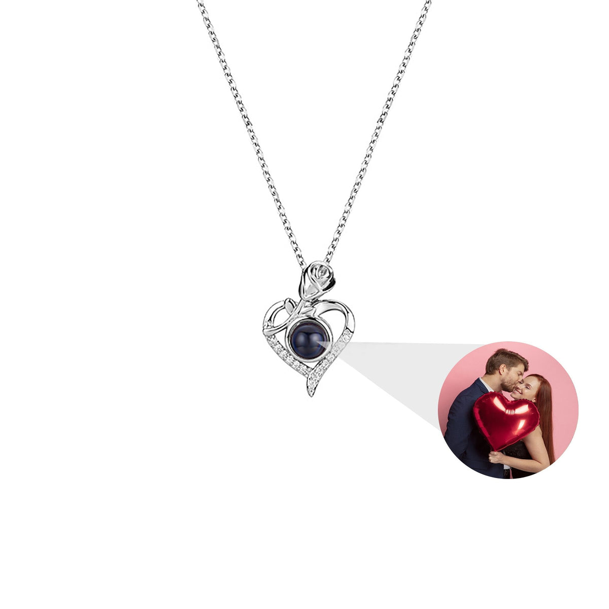 Love Rose with Customized PhotosProjection Necklace Pendant Jewelry For Lover Girlfriend - MERGE.DAY.1.FREESTYLE