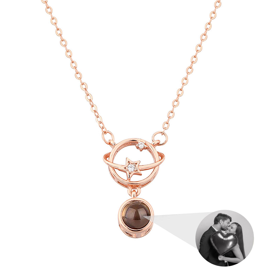 Planet with customizable photos Projection Necklace Pendant Jewelry - MERGE.DAY.1.FREESTYLE