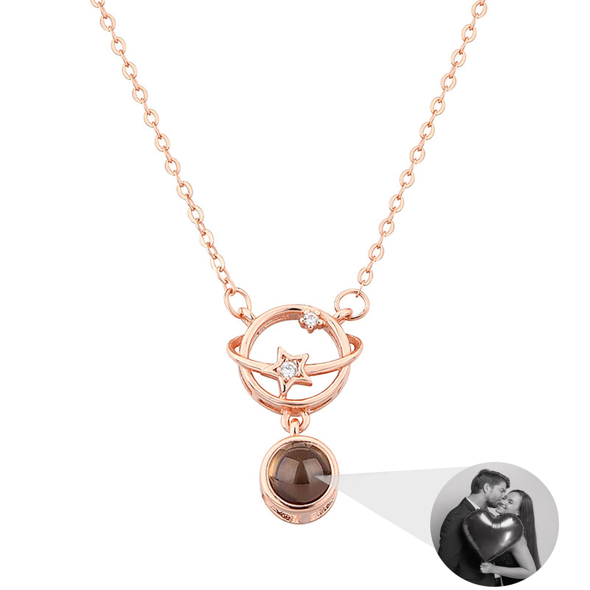 Planet with customizable photos Projection Necklace Pendant Jewelry - MERGE.DAY.1.FREESTYLE