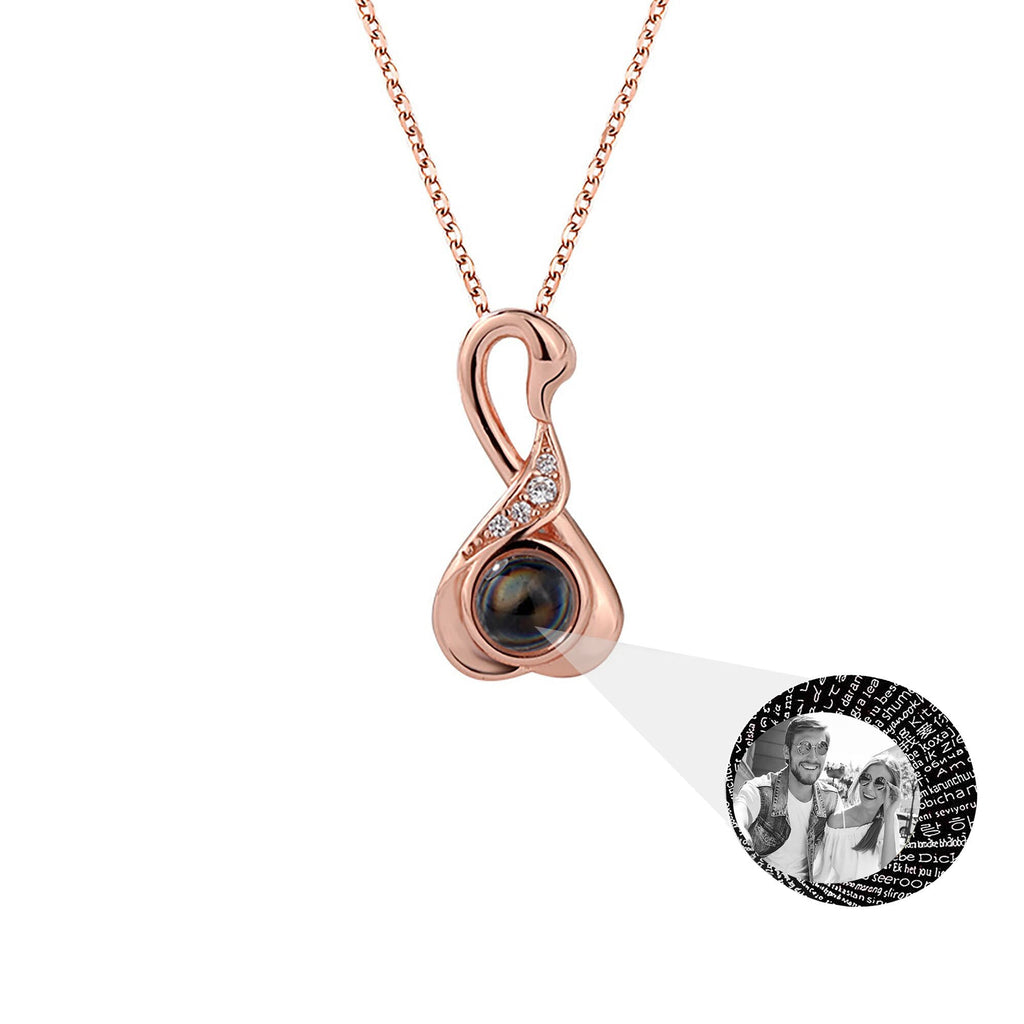 Love Swan with Customized Photos Projection Necklace Pendant Jewelry - MERGE.DAY.1.FREESTYLE