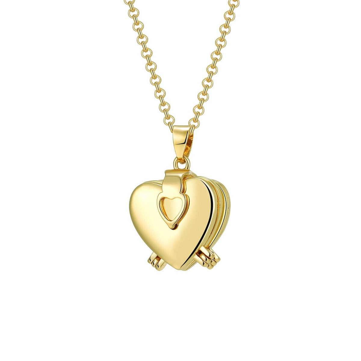 Personalized Love Heart Locket Necklace Custom 4 Photos Adjustable Pendant - MERGE.DAY.1.FREESTYLE