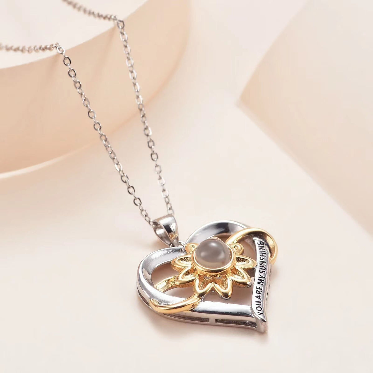 Customized photo of sunflower love Projection Necklace 100 Languages Pendant Jewelry - MERGE.DAY.1.FREESTYLE