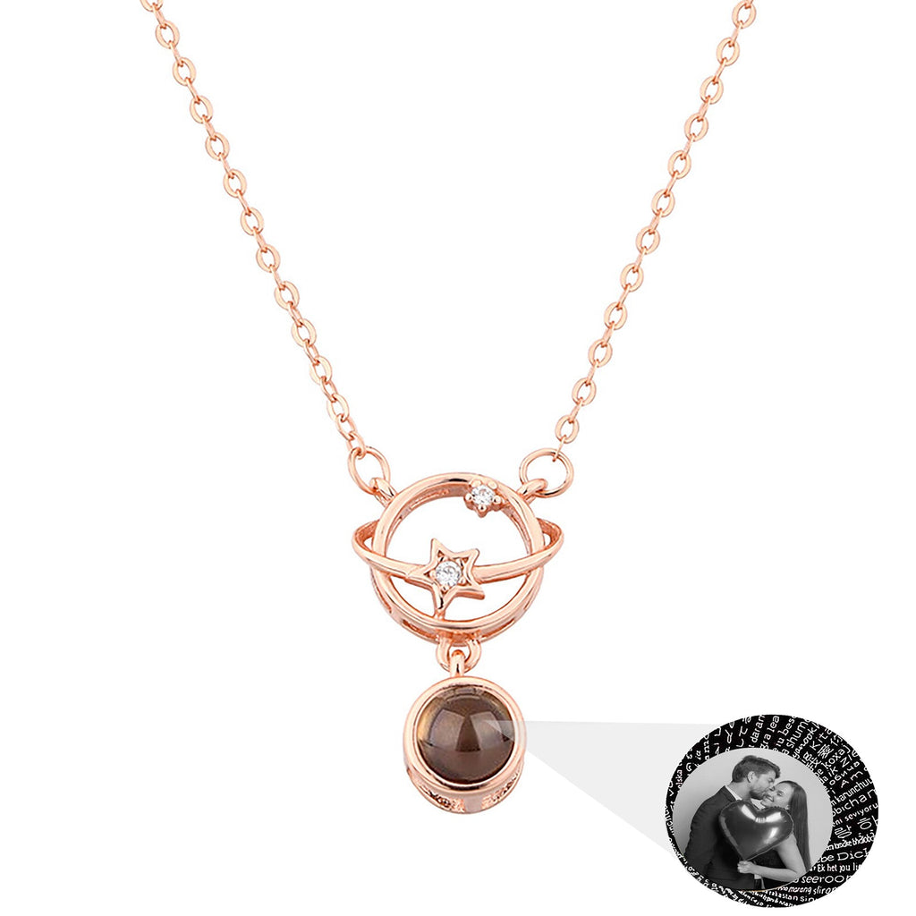 Planet with customizable photos Projection Necklace Pendant Jewelry - MERGE.DAY.1.FREESTYLE