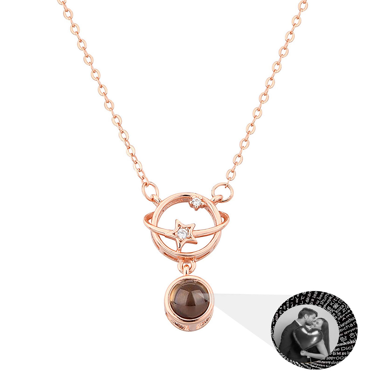 Planet with customizable photos Projection Necklace Pendant Jewelry - MERGE.DAY.1.FREESTYLE