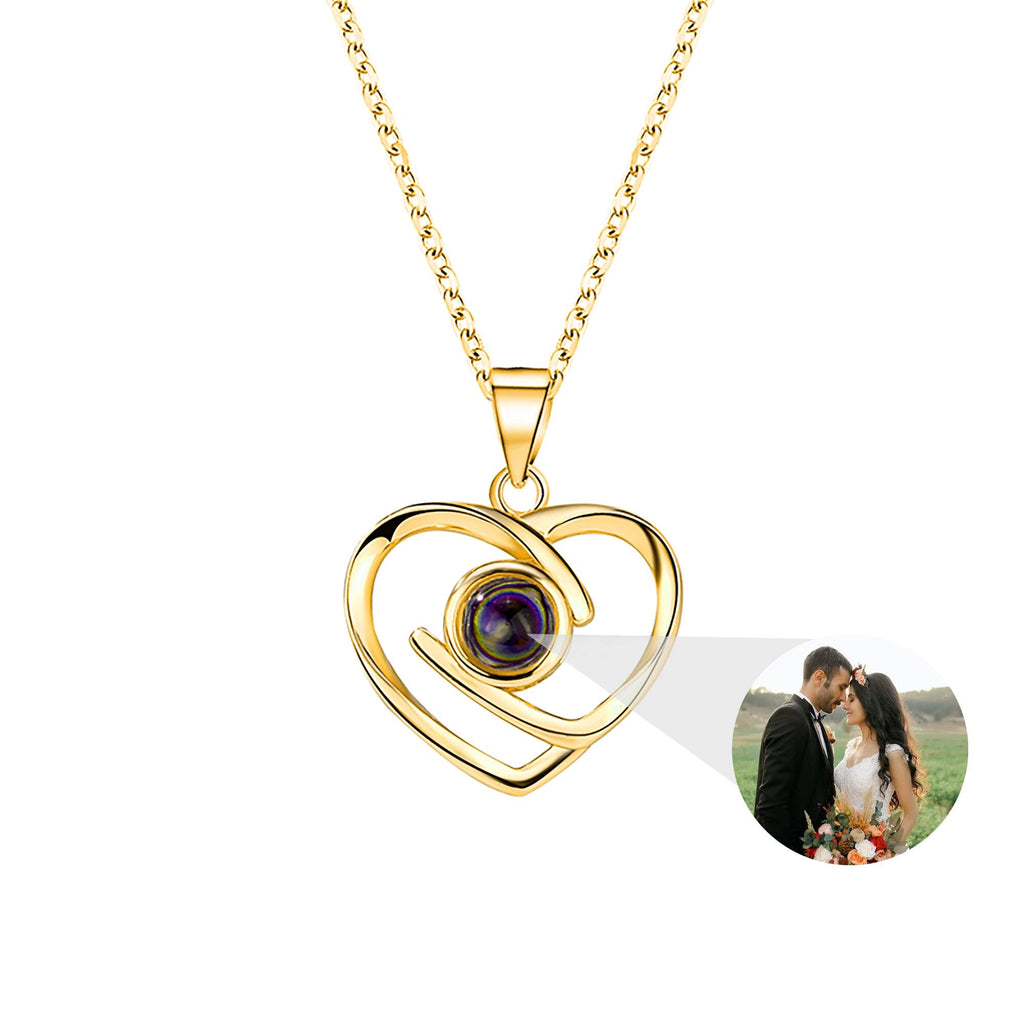 Customizable Photo Ladies Personality Heart Necklace With Silver Material Valentine's Day Christmas Gift With Romantic Gift - MERGE.DAY.1.FREESTYLE