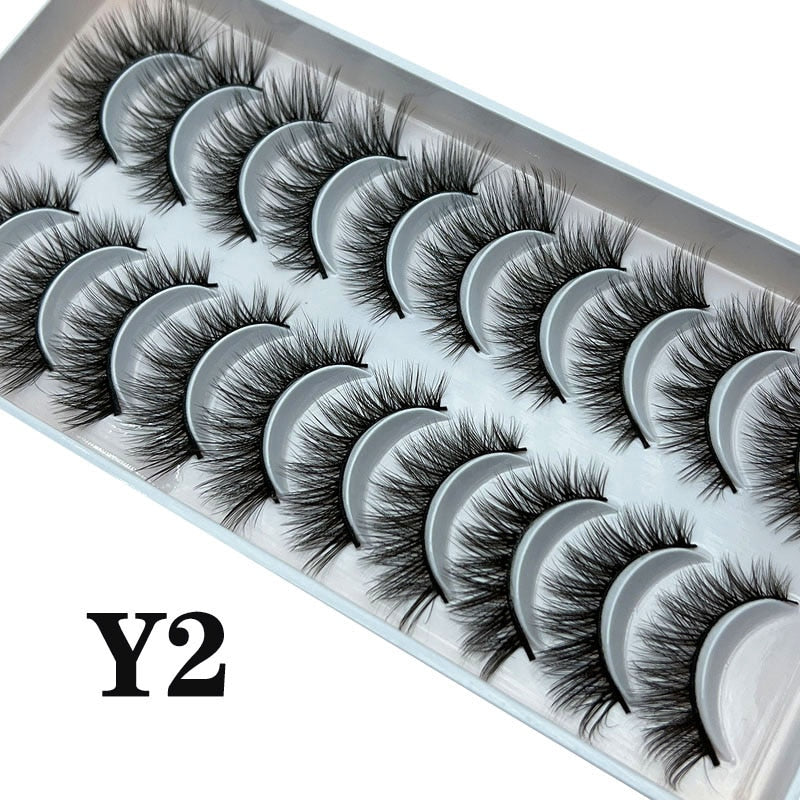 Strip Lashes 10-pairs Fluffy Mink Lashes 3D False Volume Eyelashes - MERGE.DAY.1.FREESTYLE