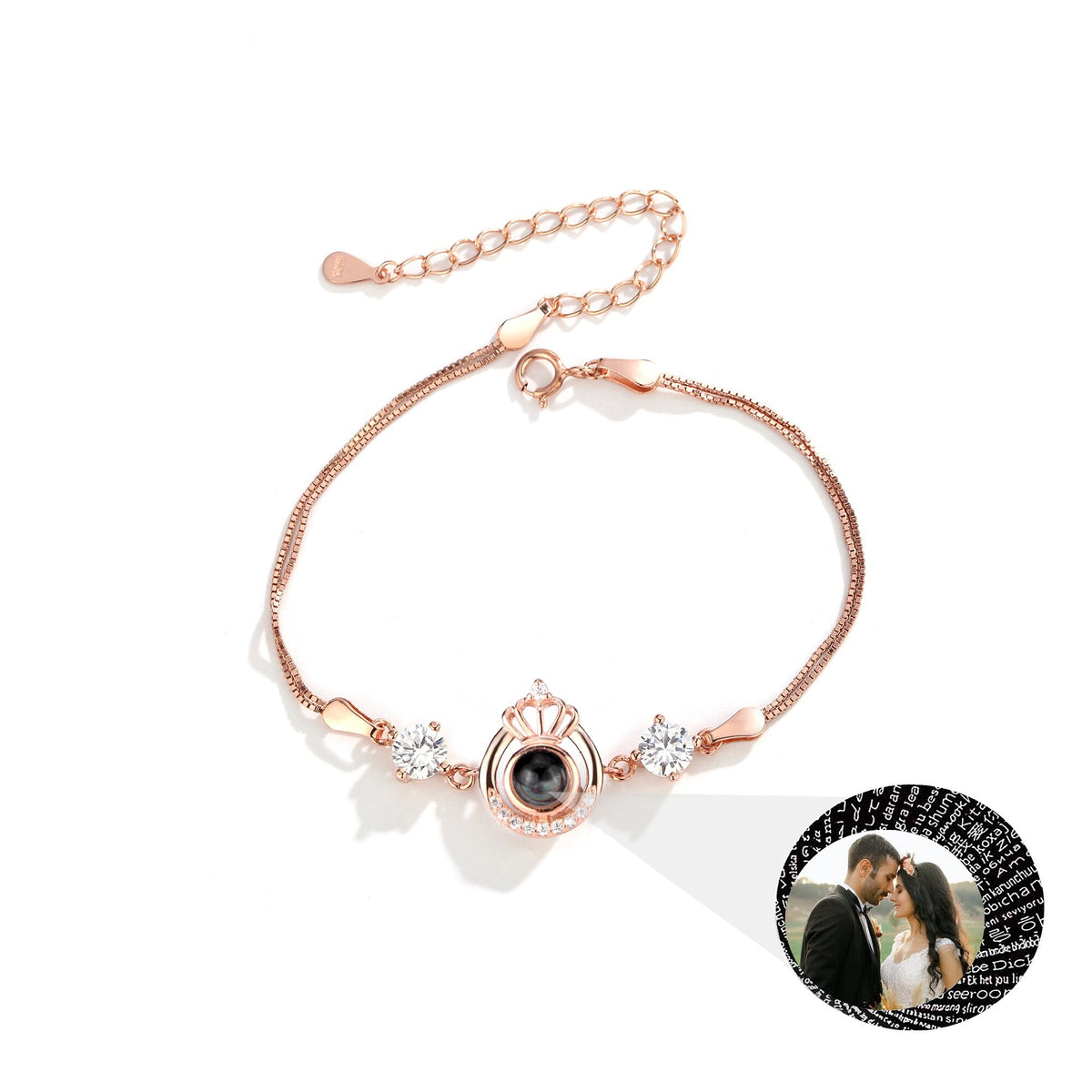 Projection queen crown bracelet for customized photos Couple Bangles For Him - MERGE.DAY.1.FREESTYLE