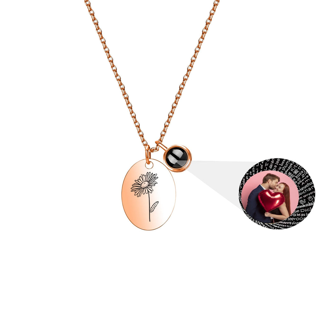 Customized projection necklace for birthday flowers and photos - MERGE.DAY.1.FREESTYLE