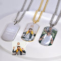 Custom Photo Necklace Engraved Text Picture Pendant Memorial Family Jewelry - MERGE.DAY.1.FREESTYLE
