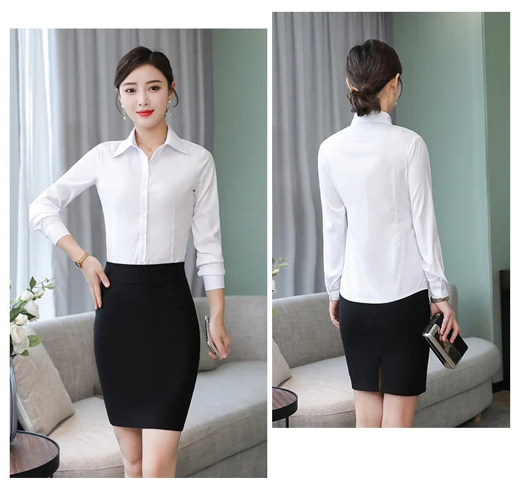 Polyester Cotton Shirts for Women Long Sleeve Blouse - MERGE.DAY.1.FREESTYLE