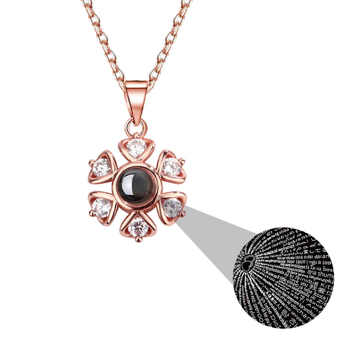 Snow projection necklace with customizable photos Projection Necklace - MERGE.DAY.1.FREESTYLE