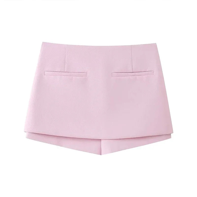 Lapel V- Neck Sleeveless Halter Tops Hip Package Mini Skirt Two Pieces Sets Female Streetwear - MERGE.DAY.1.FREESTYLE