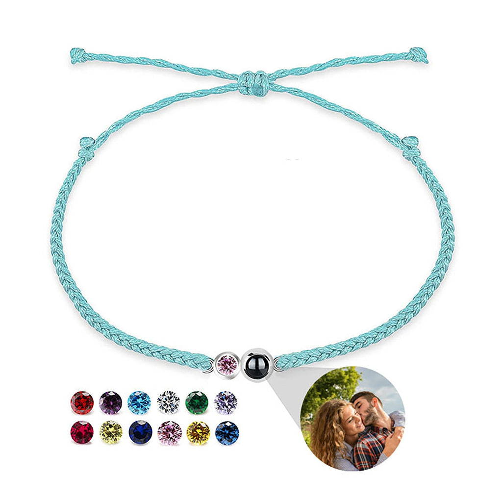 Customized birthstone Personalized Circle Photo Bracelet - MERGE.DAY.1.FREESTYLE