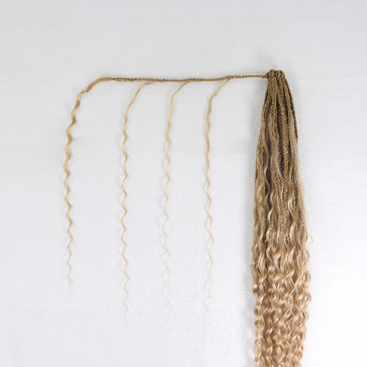 14-30Inch Boho Box Braids Crochet Human Hair Curly Ends Blonde Bohemian Braids For Women Pre-looped Braiding Hair Extensions - MERGE.DAY.1.FREESTYLE