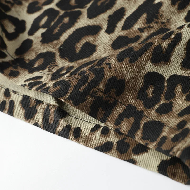 Leopard Print Shorts Women Denim Short Pants - MERGE.DAY.1.FREESTYLE