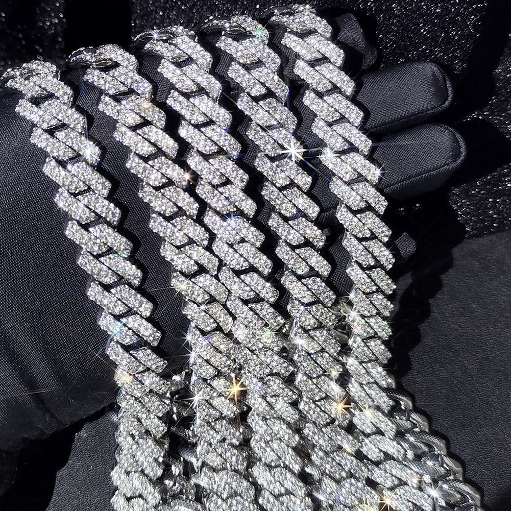 HipHop Prong Cuban Link Chain Necklace Bling Cuban Necklace Jewelry - MERGE.DAY.1.FREESTYLE