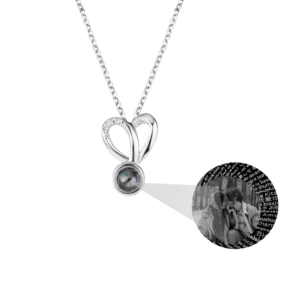 Personalized Photo Projection Necklace Sweet Crystal Rabbit Ears Pendant Necklaces - MERGE.DAY.1.FREESTYLE