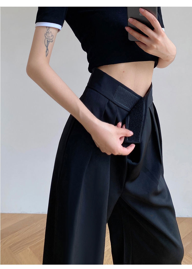 Casual Baggy Trousers Women Summer High-Waist Pants Loose Straight Mopping Pants - MERGE.DAY.1.FREESTYLE