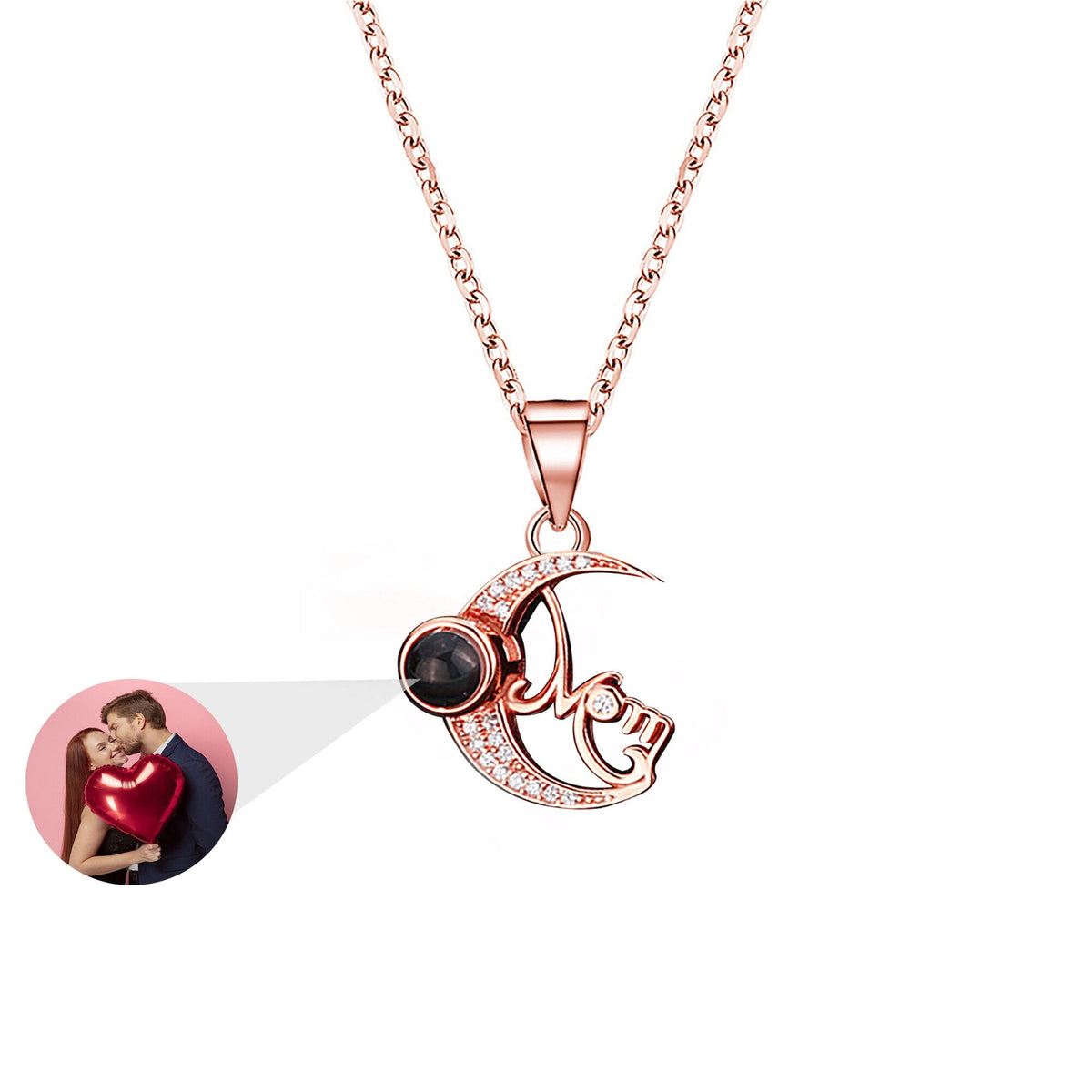 Customizable photo of the moon Projection Necklace Pendant Jewelry - MERGE.DAY.1.FREESTYLE