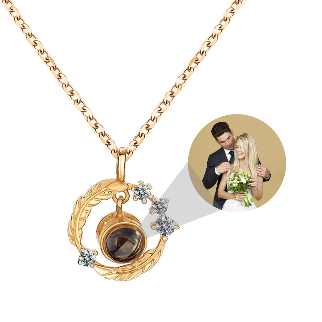 Personalized Photo Feather Projection Necklace New Jewelry - MERGE.DAY.1.FREESTYLE