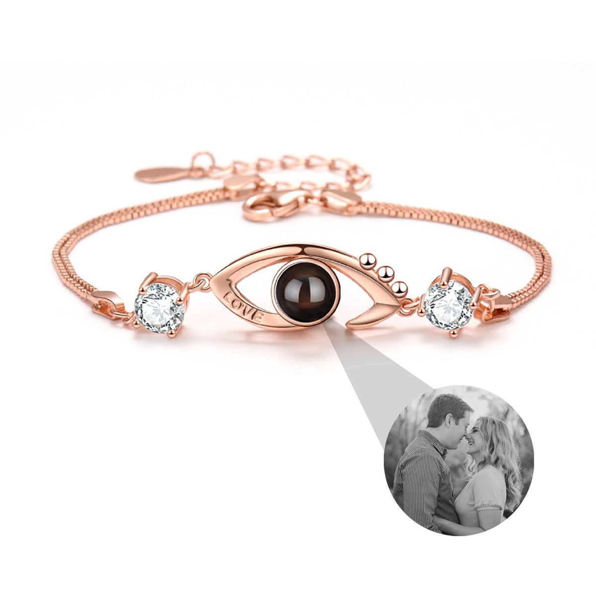 Customizable Photo EyesCircle Projection Bracelets Personalized Couple Memorial Jewelr - MERGE.DAY.1.FREESTYLE